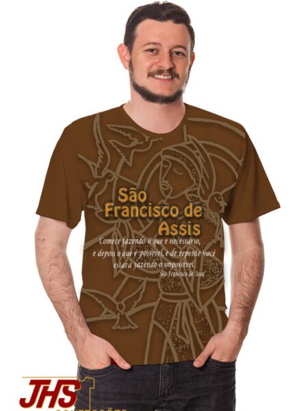 Camiseta com Imagem de São Francisco de Assis