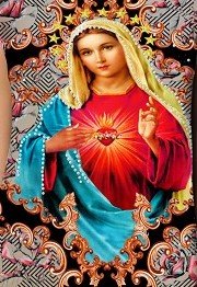 Bata Strass com Imagem do Sagrado Coração de Maria