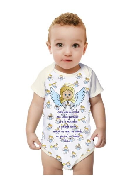 Body baby Masculino Moda Católica Santo Anjo do Senhor
