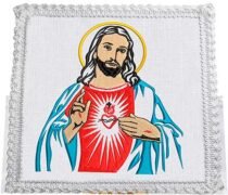 Conjunto de Alfaias Bordado Sagrado Coração de Jesus